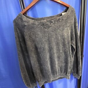 Charlotte Ronson Black Lace-Up Sweatshirt